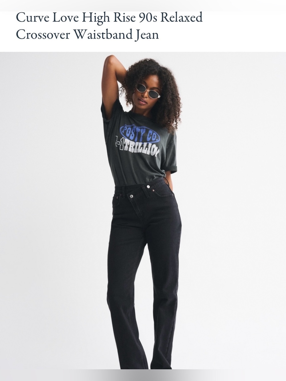 Abercrombie curve love High-Rise 90s relaxed Jeans with Crossover Waistband